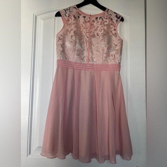 Little Mistress Dresses & Skirts - Women’s Little Mistress of London Blush Pink Floral Detail Chiffon Dress Size 8